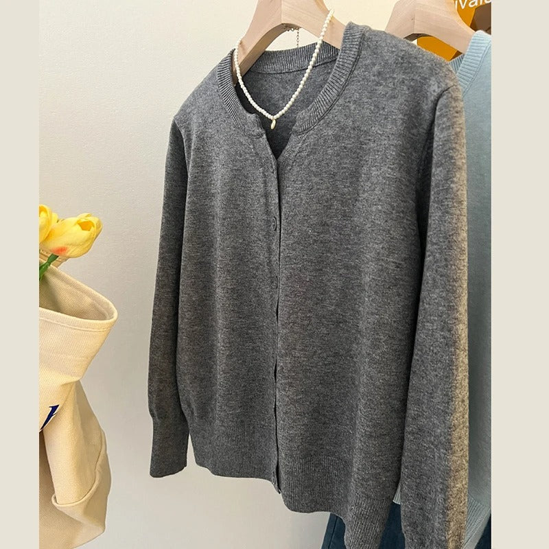 Claudia® | Indigo cashmere cropped sweater for women