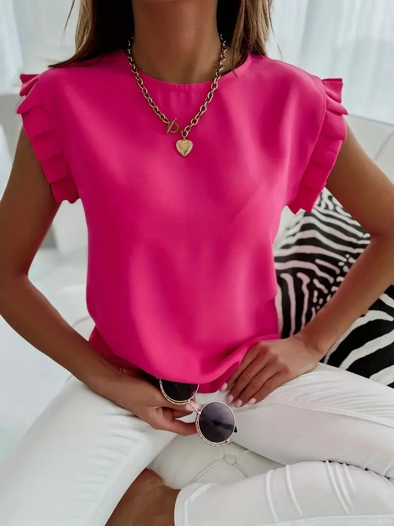 Brulson® | Elegant Sleeveless Blouse With Ruffles