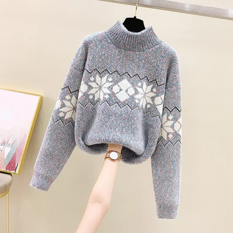 Birgit® | Knitted sweater with snowflake print