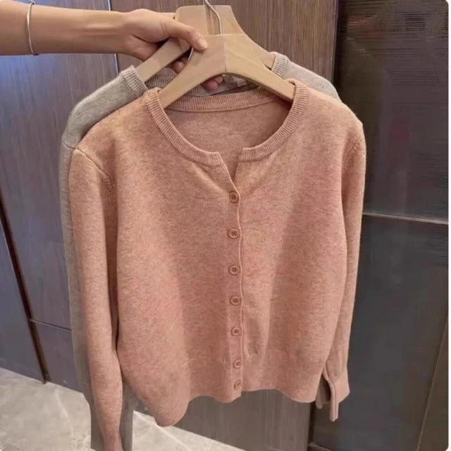 Claudia® | Indigo cashmere cropped sweater for women