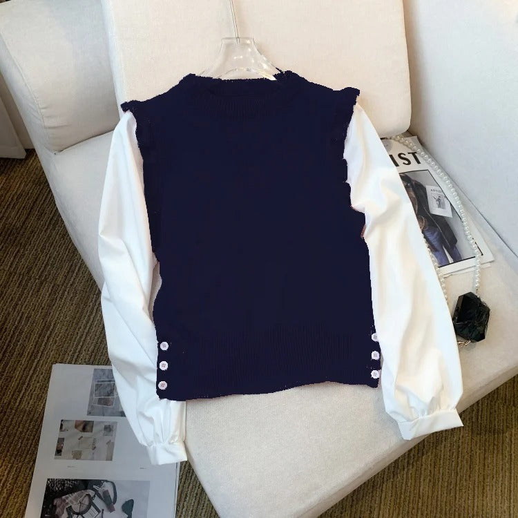 Carolina® | Women's knitted vest with ruffle detail