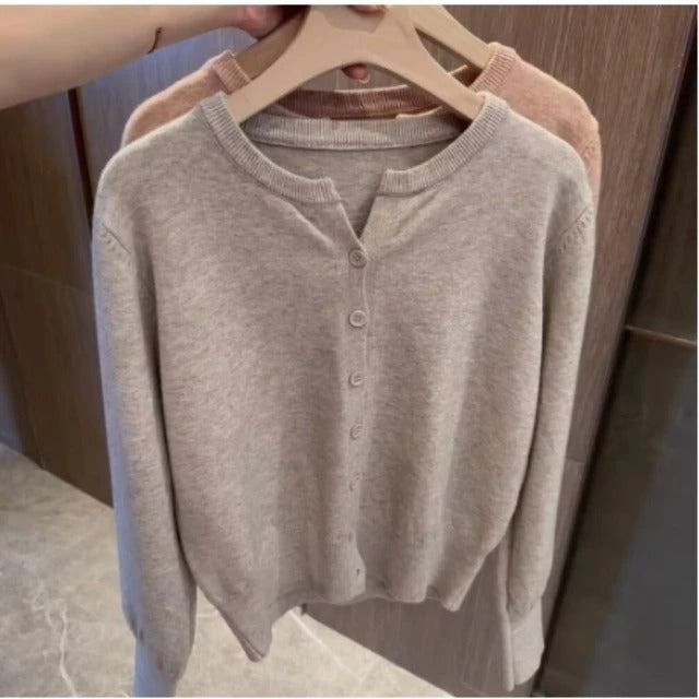 Claudia® | Indigo cashmere cropped sweater for women