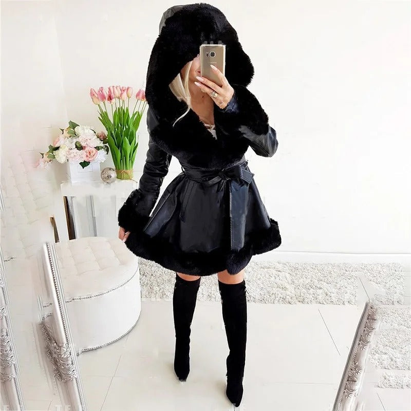 Claudia® | Women's lined faux fur winter coat with hood