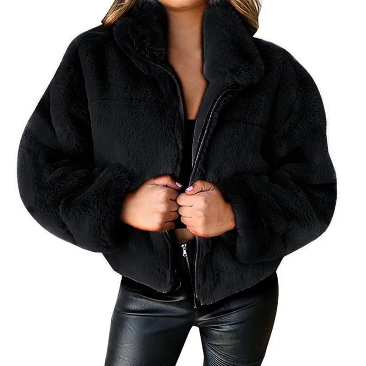 Eduarda | Winter fleece jacket with zip and stand-up collar