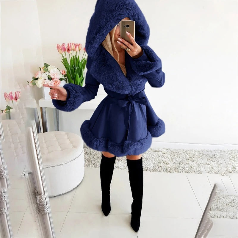 Claudia® | Women's lined faux fur winter coat with hood