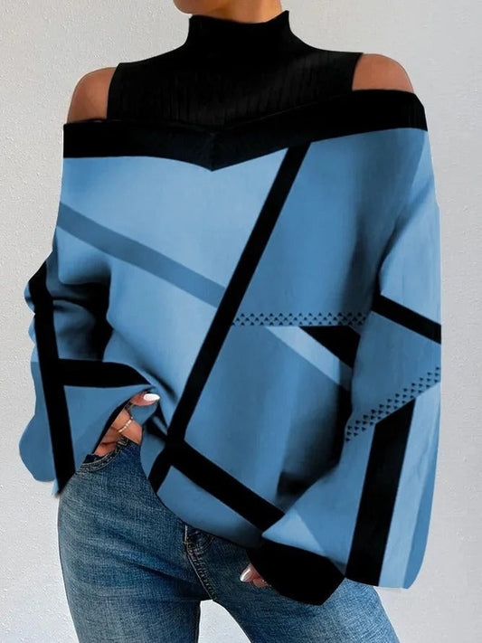 Carolina | Elegant top with geometric print for women