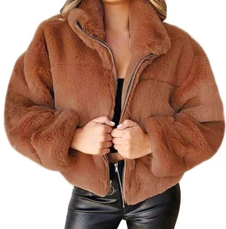 Eduarda | Winter fleece jacket with zip and stand-up collar