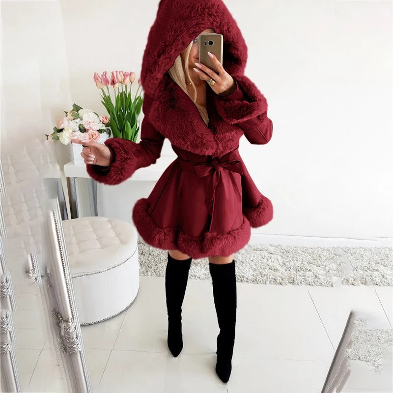 Claudia® | Women's lined faux fur winter coat with hood