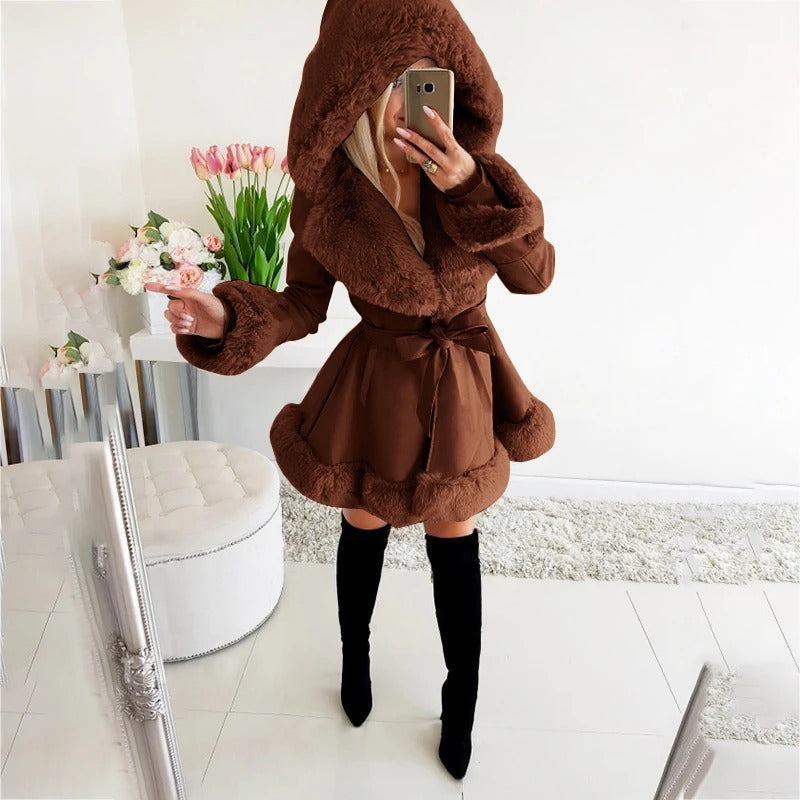Claudia® | Women's lined faux fur winter coat with hood