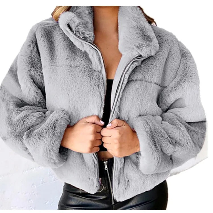 Eduarda | Winter fleece jacket with zip and stand-up collar