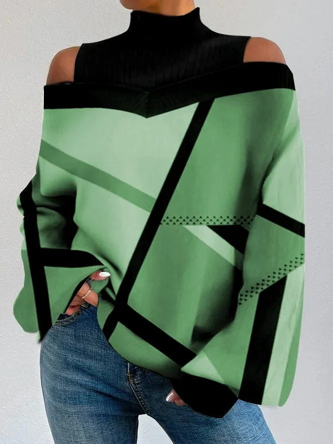 Carolina | Elegant top with geometric print for women