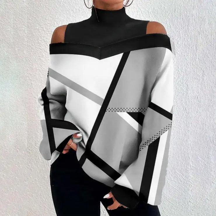 Carolina | Elegant top with geometric print for women