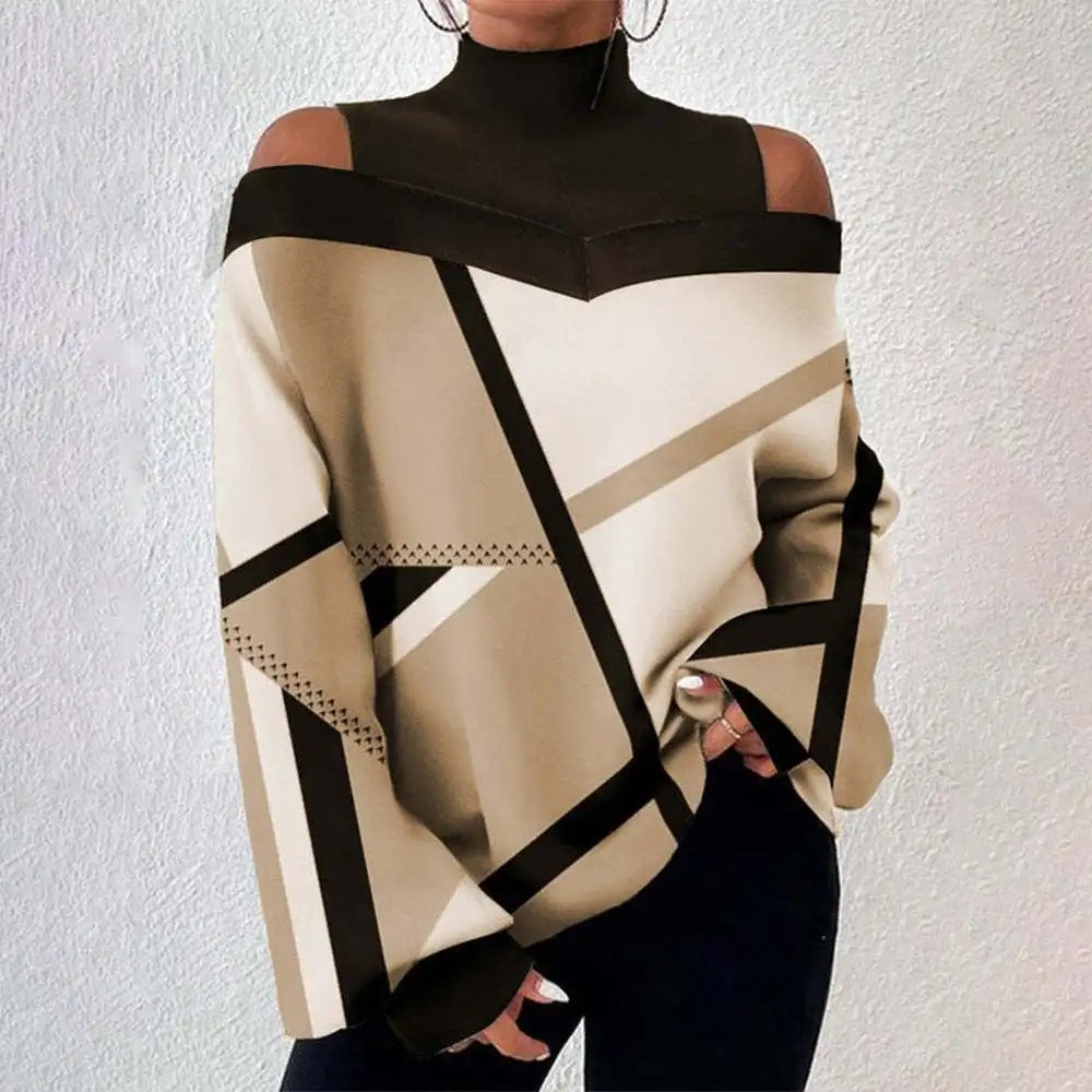 Carolina | Elegant top with geometric print for women