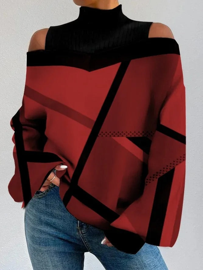 Carolina | Elegant top with geometric print for women