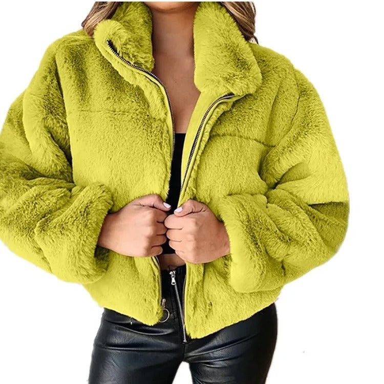 Eduarda | Winter fleece jacket with zip and stand-up collar
