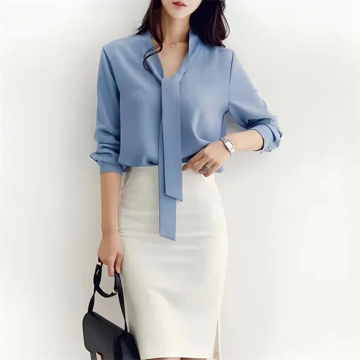Bryndal® | Women Bow Tie Long Sleeve Blouse