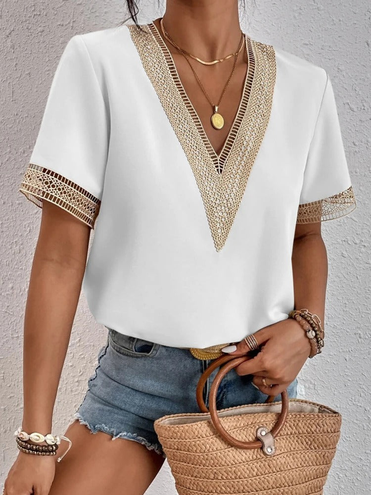 Bruckner® | V-Neck Lace Blouse