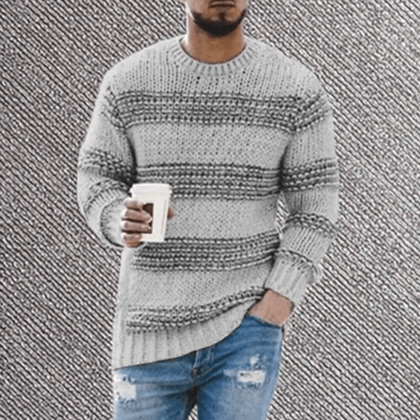 Elliott | Men's Striped Crew Neck Long Sleeve Sweater