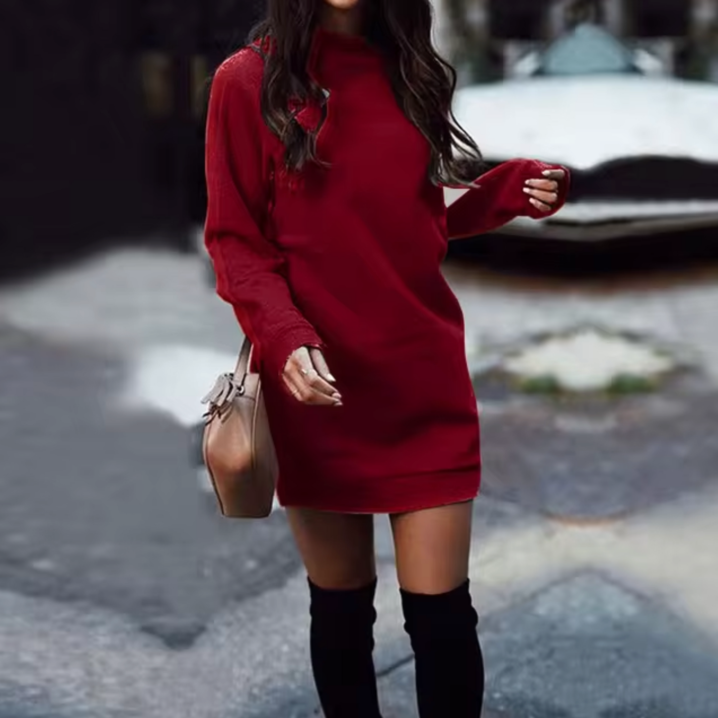 Andrea® | Knitted sweater dress with long sleeves
