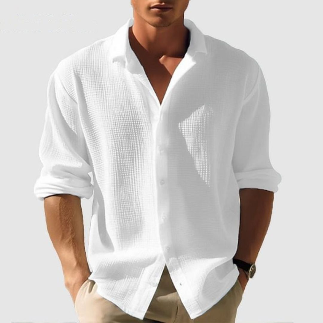 Jayden | Men's Casual Cotton Waffle Shirt with Long Sleeves