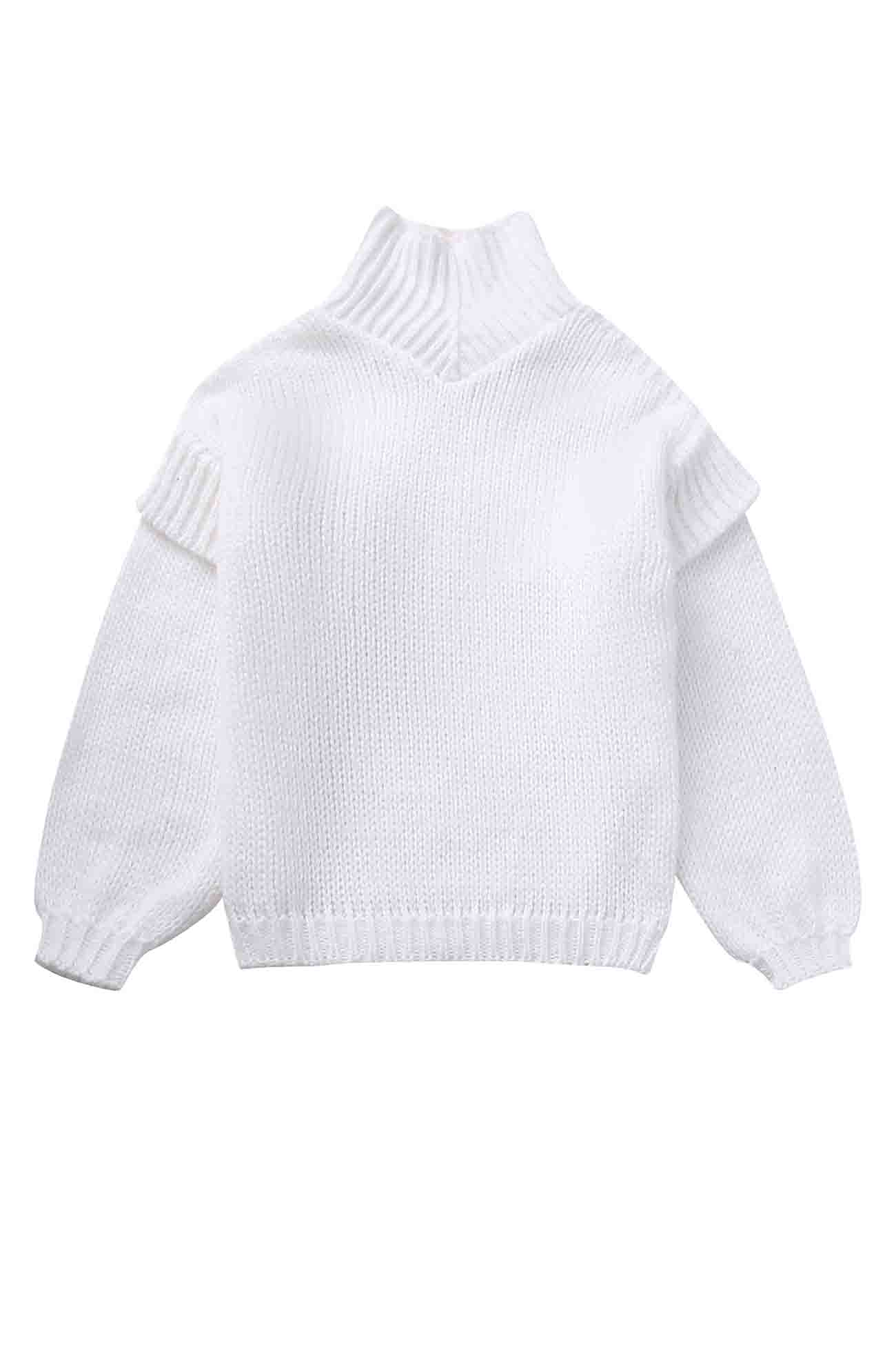 Carina® | Solid color sweater with long sleeves and a cowl neckline