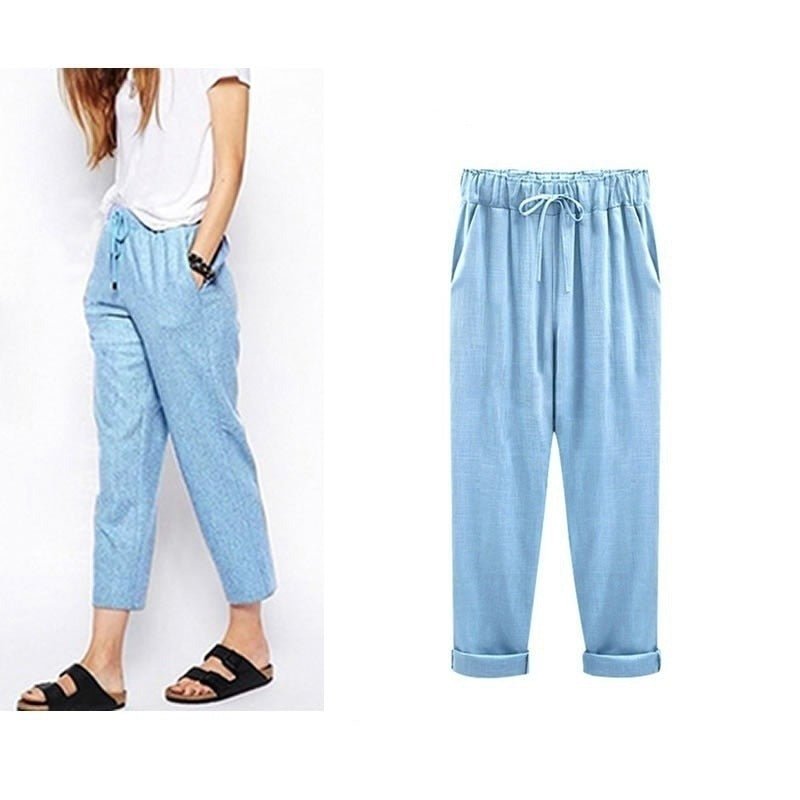 Barbara® | Casual cotton-linen trousers