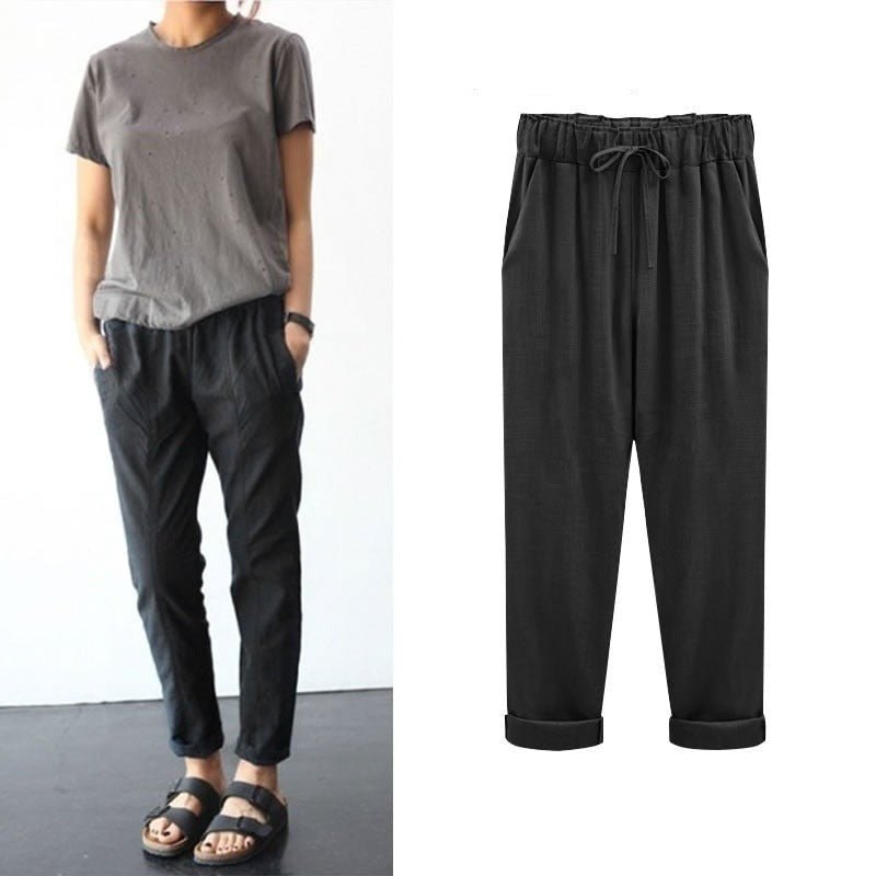 Barbara® | Casual cotton-linen trousers