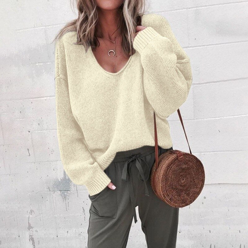 Gwen | Women's Oversized V-Neck Sweater